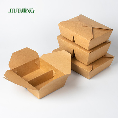 Contenitore d'imballaggio biodegradabile di carta kraft Togo Box Fast Food Takeaway