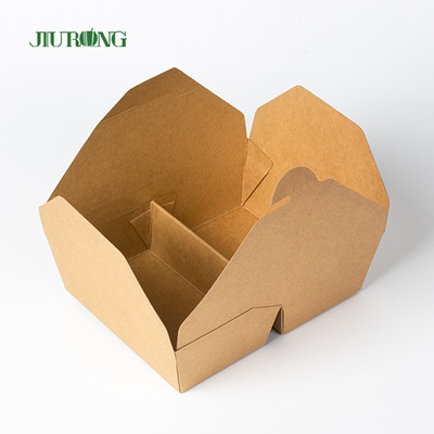 Contenitore d'imballaggio biodegradabile di carta kraft Togo Box Fast Food Takeaway