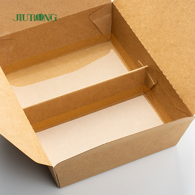 Contenitore d'imballaggio biodegradabile di carta kraft Togo Box Fast Food Takeaway