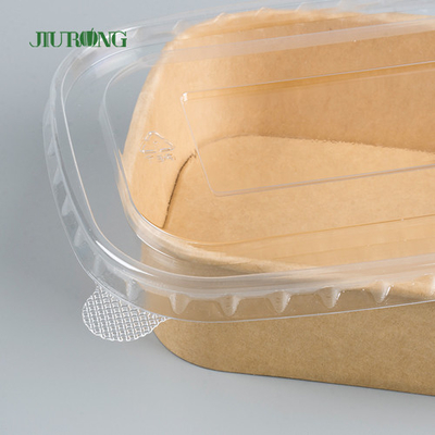 A parete semplice porti via l'insalatiera della carta kraft del contenitore di alimento che imballa con il coperchio dell'ANIMALE DOMESTICO
