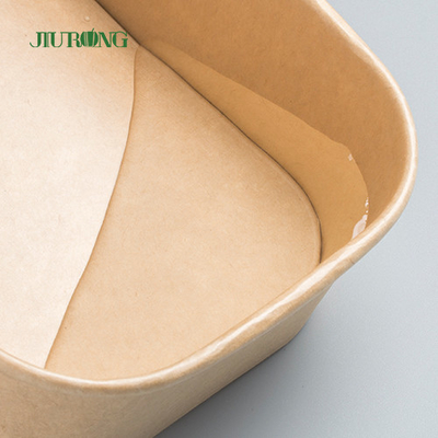 A parete semplice porti via l'insalatiera della carta kraft del contenitore di alimento che imballa con il coperchio dell'ANIMALE DOMESTICO
