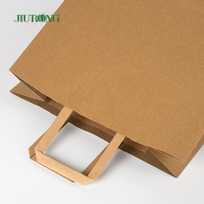 Borsa di carta kraft di SOS Brown con l'imballaggio per alimenti riciclato maniglia del pranzo