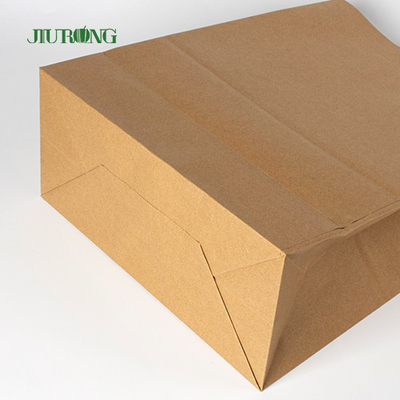 Borsa di carta kraft di SOS Brown con l'imballaggio per alimenti riciclato maniglia del pranzo