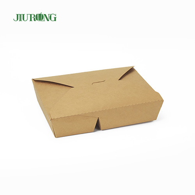 Contenitori per alimenti in carta usa e getta biodegradabili Kraft da 1480 ml con coperchi